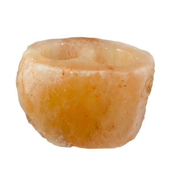 Natural Himalayan Salt Tea Light Candle Holder 2 Holes - Picture 6 of 6
